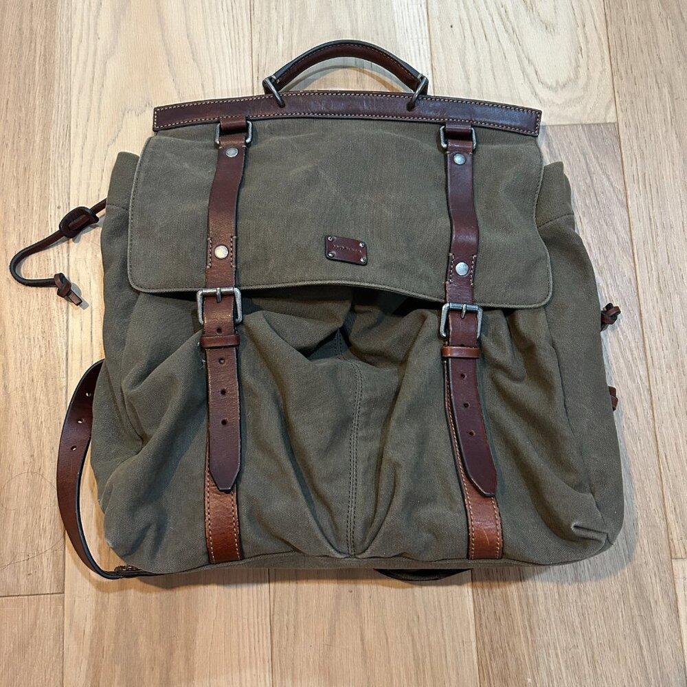Vintage Dolce & Gabbana Canvas Backpack Leather Trim